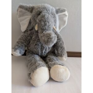 Build-A-Bear Workshop Grey Elephant Plush Stuffed Animal Soft Shaggy Fur 17 inch